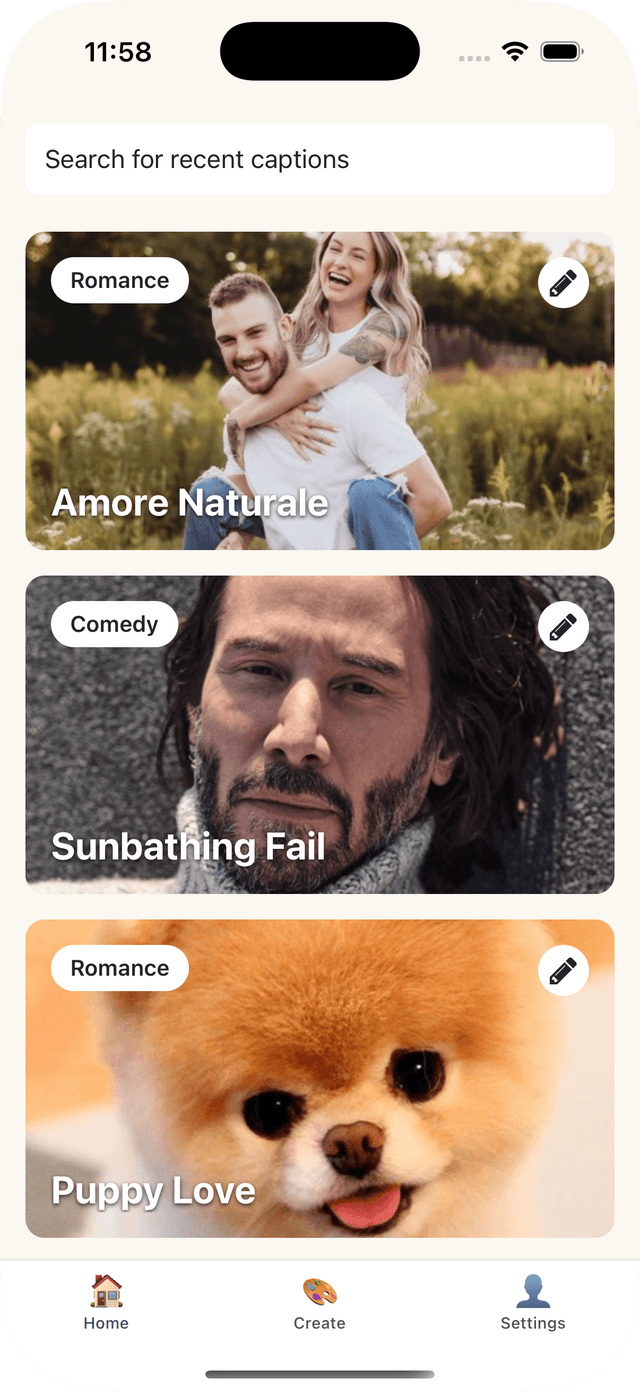 Home Screen